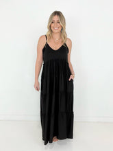 New Colors - V-Neck Cami Maxi Tiered Dress with Side Pockets